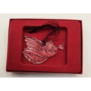 Gorham 1992 Crystal Angel Ornament With Box & Ribbon